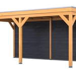 Douglas overkapping, 402 x 492 cm + wanden zwart, Verando, Orgin